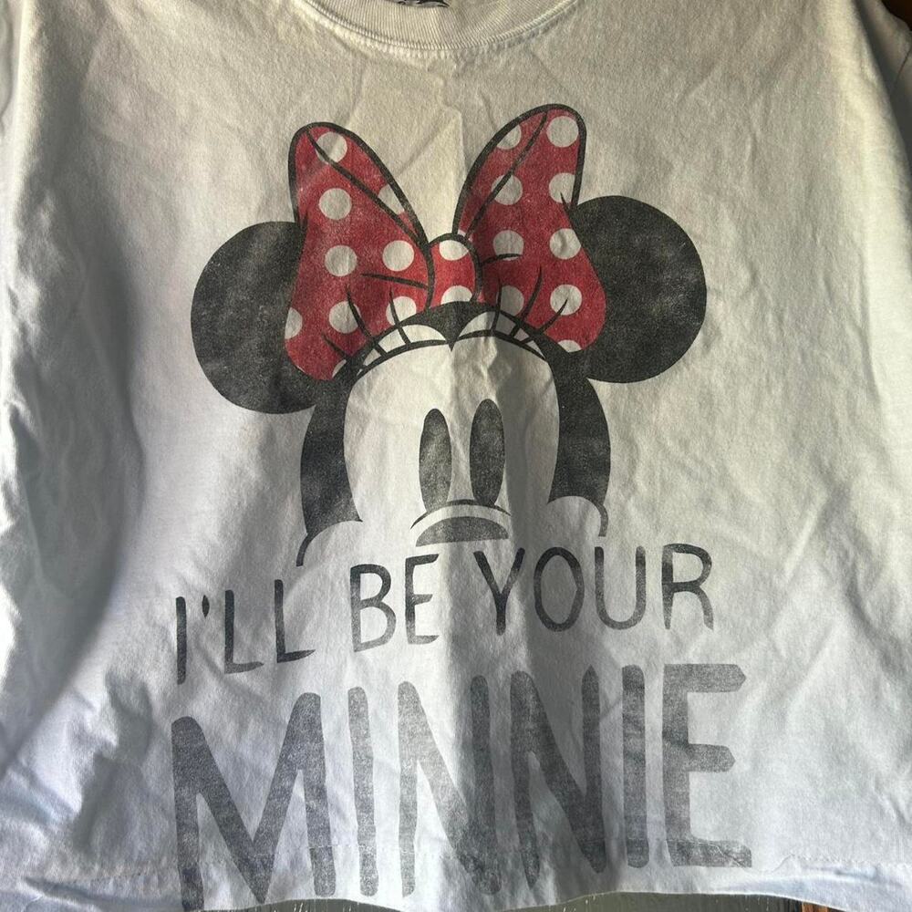 Disney Minnie Mouse cropped shirt Large Women's Disney Parks Shirt - Picture 2 of 4